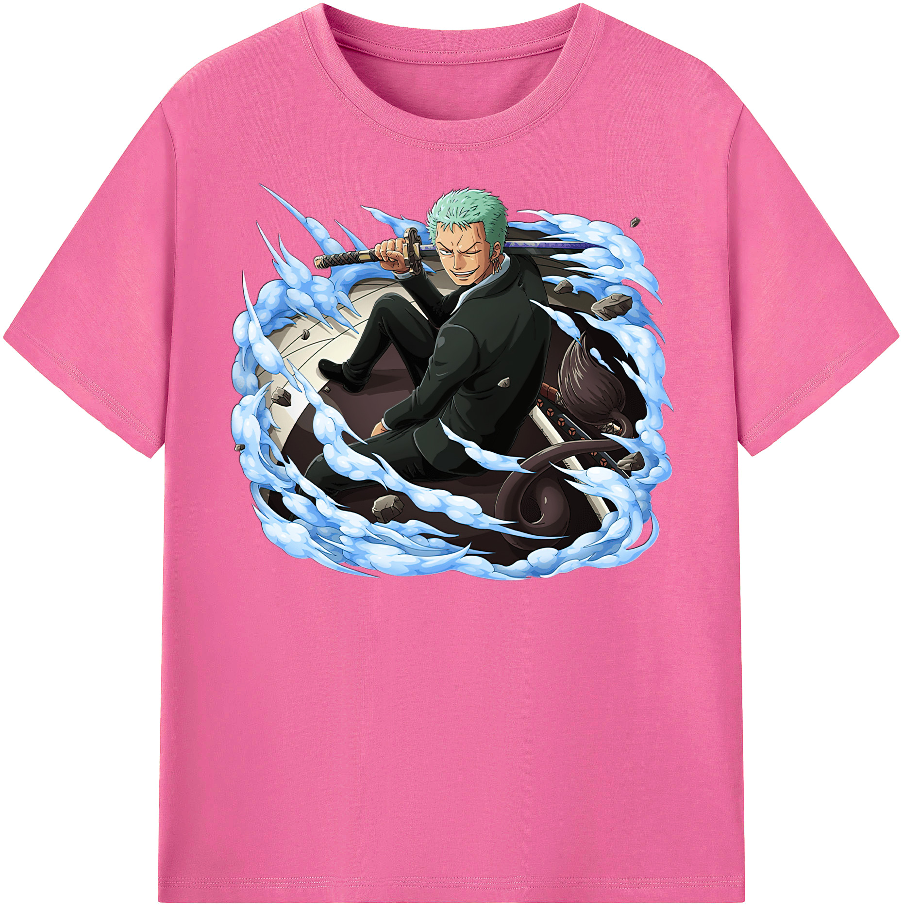 ワンピース ロロノア・ゾロ ONE PIECE Roronoa Zoro レディースカジュアルプリントTシャツ（綿100％）
